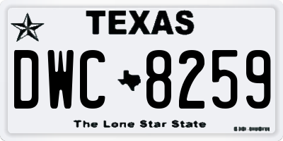 TX license plate DWC8259