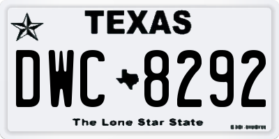 TX license plate DWC8292