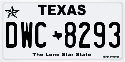 TX license plate DWC8293