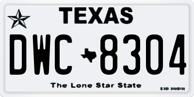 TX license plate DWC8304