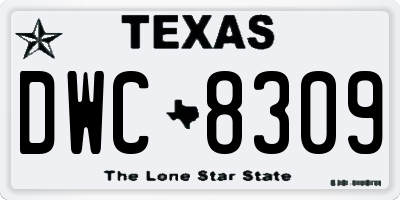 TX license plate DWC8309