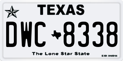 TX license plate DWC8338