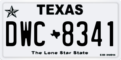 TX license plate DWC8341