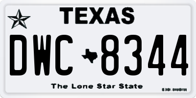 TX license plate DWC8344
