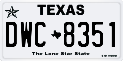 TX license plate DWC8351