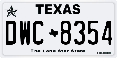 TX license plate DWC8354