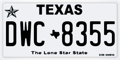 TX license plate DWC8355