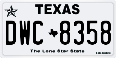 TX license plate DWC8358