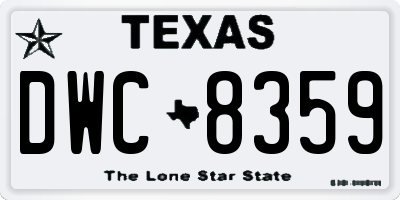 TX license plate DWC8359