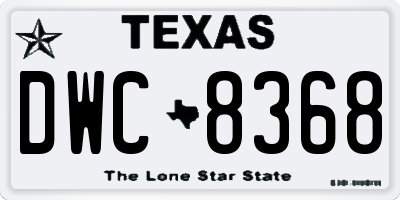 TX license plate DWC8368