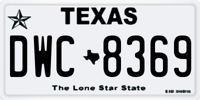 TX license plate DWC8369