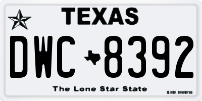 TX license plate DWC8392