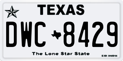 TX license plate DWC8429