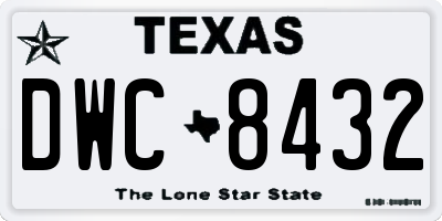 TX license plate DWC8432