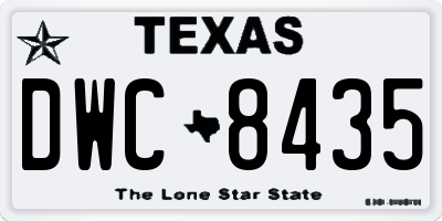 TX license plate DWC8435