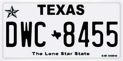 TX license plate DWC8455