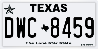 TX license plate DWC8459