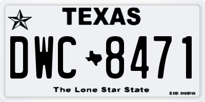 TX license plate DWC8471