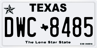 TX license plate DWC8485