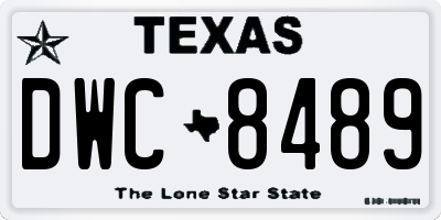 TX license plate DWC8489