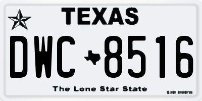 TX license plate DWC8516