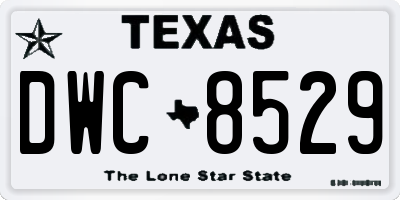 TX license plate DWC8529