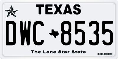 TX license plate DWC8535