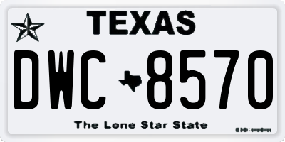 TX license plate DWC8570