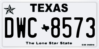 TX license plate DWC8573
