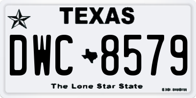 TX license plate DWC8579