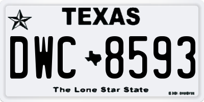 TX license plate DWC8593