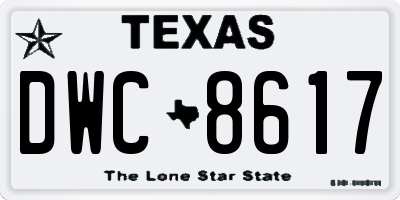 TX license plate DWC8617