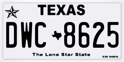 TX license plate DWC8625