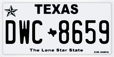 TX license plate DWC8659