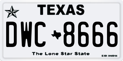 TX license plate DWC8666