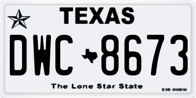 TX license plate DWC8673