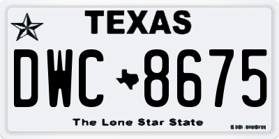 TX license plate DWC8675