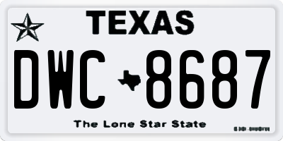 TX license plate DWC8687