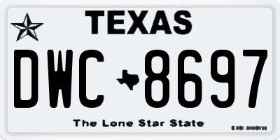 TX license plate DWC8697