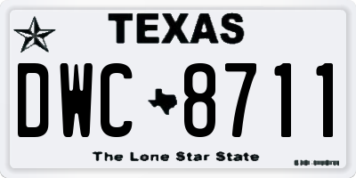 TX license plate DWC8711