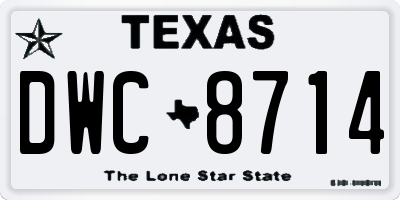 TX license plate DWC8714