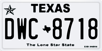 TX license plate DWC8718