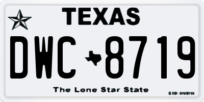 TX license plate DWC8719