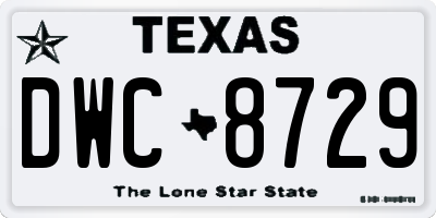 TX license plate DWC8729