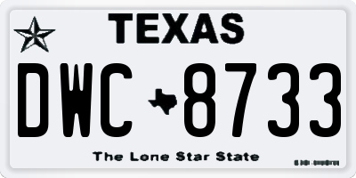 TX license plate DWC8733