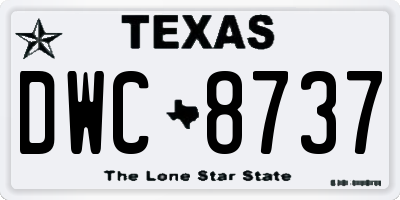 TX license plate DWC8737