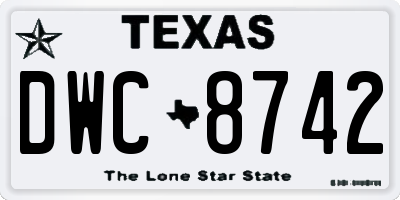 TX license plate DWC8742