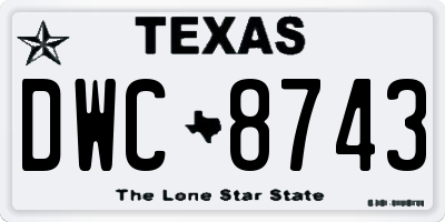 TX license plate DWC8743