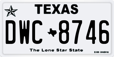 TX license plate DWC8746