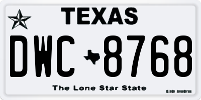 TX license plate DWC8768